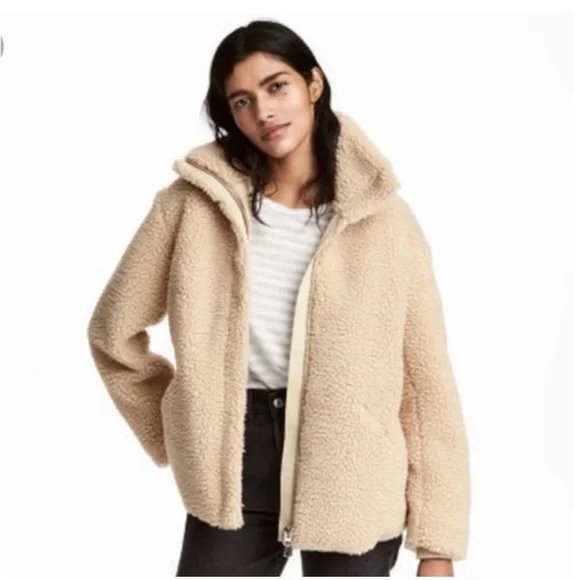 H&M Tan Teddy Jacket - Picture 7 of 8